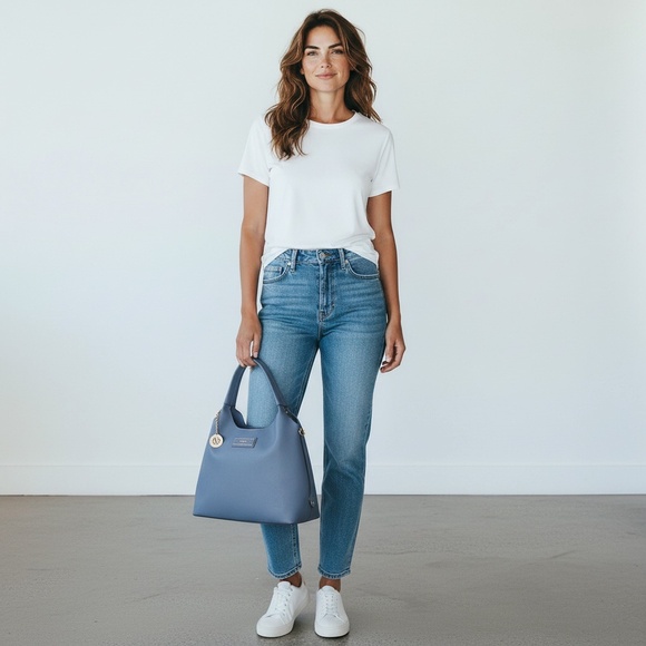 New/Never Used DKNY Blue Leather Saffiano Tote Bag - Picture 4 of 5